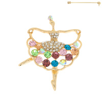 CRYSTAL RHINESTONE PAVE BALLERINA BROOCH PIN