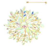 FLOWER CRYSTAL CLUSTER BROOCH PIN