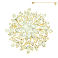 FLOWER CRYSTAL CLUSTER BROOCH PIN