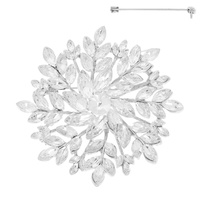 FLOWER CRYSTAL CLUSTER BROOCH PIN