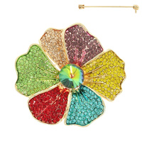 FLOWER CRYSTAL PETAL BROOCH