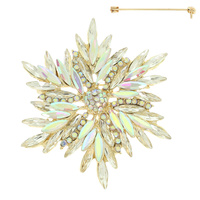 MULTICOLOR STARBURST FLOWER BROOCH PIN