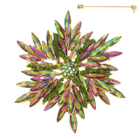 MULTICOLOR STARBURST FLOWER BROOCH PIN