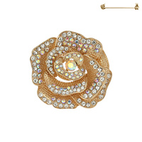 ROSE GEM STONE PIN BROOCHES