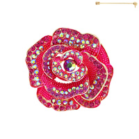 ROSE GEM STONE PIN BROOCHES