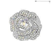 ROSE GEM STONE PIN BROOCHES