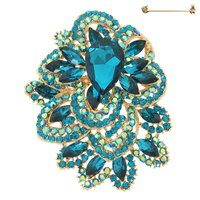 CRYSTAL RHINESTONE BAROQUE CLUSTER BROOCH PIN