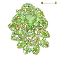 CRYSTAL RHINESTONE BAROQUE CLUSTER BROOCH PIN