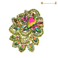 CRYSTAL RHINESTONE BAROQUE CLUSTER BROOCH PIN