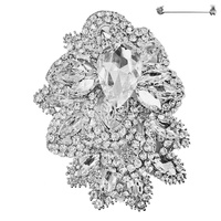 CRYSTAL RHINESTONE BAROQUE CLUSTER BROOCH PIN