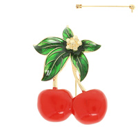 CHERRY RESIN BROOCH PIN