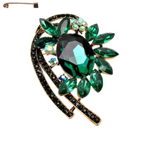 METAL CASTING STONE CLUSTER BROOCH