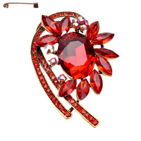 METAL CASTING STONE CLUSTER BROOCH