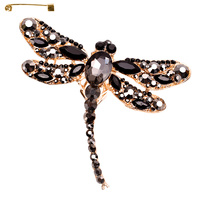 DRAGONFLY METAL CASTING STONE BROOCH