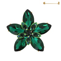 CRYSTAL RHINESTONE MARQUISE CUT FLORAL  BROOCH PIN