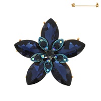 CRYSTAL RHINESTONE MARQUISE CUT FLORAL  BROOCH PIN