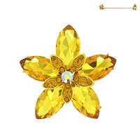 CRYSTAL RHINESTONE MARQUISE CUT FLORAL  BROOCH PIN