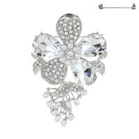 GEMSTONE BLOSSOM FLOWER BROOCH PIN