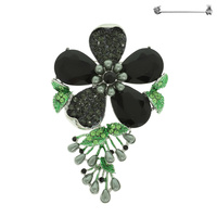 GEMSTONE BLOSSOM FLOWER BROOCH PIN