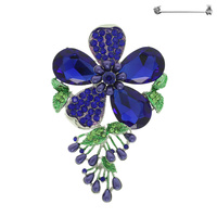 GEMSTONE BLOSSOM FLOWER BROOCH PIN