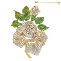 ROSE BROOCH W/GEMS