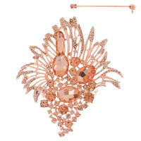 CRYSTAL RHINESTONE CLUSTER BOUQUET BROOCH PIN