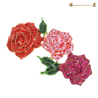 CAMELLIA CRYSTAL BROOCH PIN