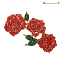 CAMELLIA CRYSTAL BROOCH PIN