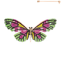 COLORFUL RHINESTONE BUTTERFLY BROOCH PIN