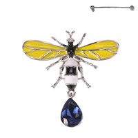 DRAGONFLY METAL STONE BROOCH