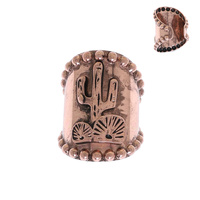 WESTERN WIDE CUFF CACTUS EMBOSSED RING