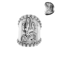 WESTERN WIDE CUFF CACTUS EMBOSSED RING