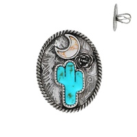 WESTERN MIDNIGHT CACTUS TURQUOISE CUFF RING