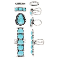 4-PACK VINTAGE WESTERN TURQUOISE ASSORTED RING