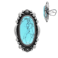 WESTERN OVAL CONCHO TURQUOISE CUFF RING