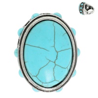 WESTERN OVAL CONCHO TURQUOISE CUFF RING