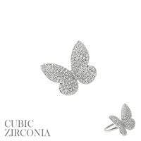CZ BUTTERFLY ADJUSTABLE  RING