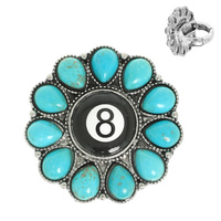 WESTERN BILLIARD 8 BALL OPAL STONE RING