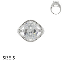 ENGAGEMENT STYLE RING W/ LRG OVAL CZ