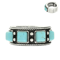 WESTERN SQUARE JEWELED STRETCH RING