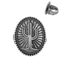 WESTERN OVAL CACTUS CUFF RING
