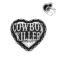 WESTERN COWBOY KILLER HEART CUFF RING