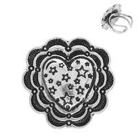 WESTERN HEART STAR CUFF RING