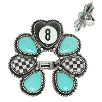 WESTERN EIGHT BALL SQUASH BLOSSOM RING