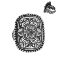 WESTERN FLORAL STAMPED STRETCH RING