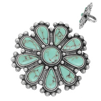 WESTERN FLORAL TURQUOISE STRETCH RING