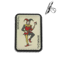 WESTERN VINTAGE JOKER CARD CUFF RING
