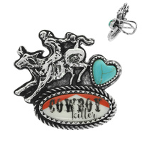 WESTERN RED COWBOY KILLER HORSE RIDING CUFF RING