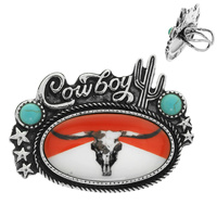 WESTERN RED STEERHEAD COWBOY TQ CUFF RING