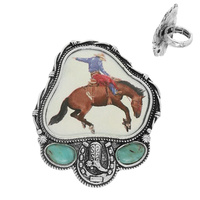 WESTERN BRONC RIDER STRETCH RING